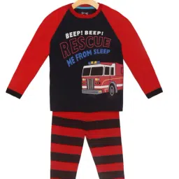 Lazy Shark Kids Red & Black Printed T-Shirt with Pants-image-60