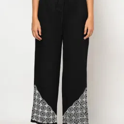 Fabindia Black Cotton Printed Palazzos-image-6
