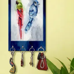 999Store Blue & Grey MDF Decorative Wall Mount Key Holder - Set of 1-25