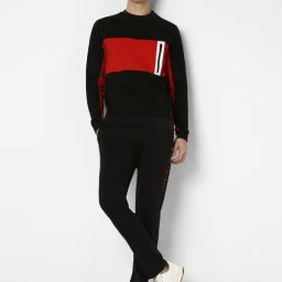 Peter England Black Regular Fit Colour Block Co-Ord Sets-picture-22