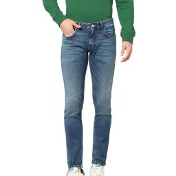 celio* Blue Mid Rise Slim Fit Solid Jeans-image-3