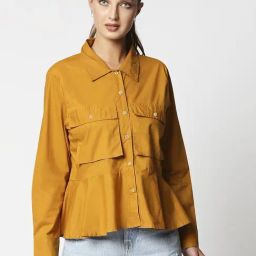 Remanika Yellow Pure Cotton Shirt-image-34