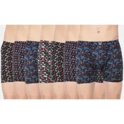 Dollar Bigboss Multicolored Cotton Regular Fit Printed Trunks (Pack of 7)-12