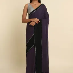 Suta Purple Plain Saree Without Blouse-image-76