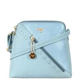 Baggit Blue Textured Medium Sling Handbag-37