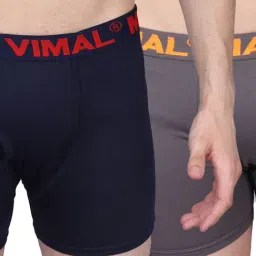 Vimal Jonney Assorted Cotton Regular Fit Trunks - Pack of 2-image-97