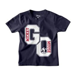 Bonkids Kids Navy & White Cotton Printed Mickey T-Shirt-9