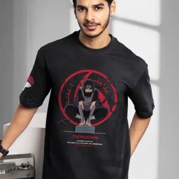 Bewakoof Black Relaxed Fit Graphic Printed T-Shirt-image-83
