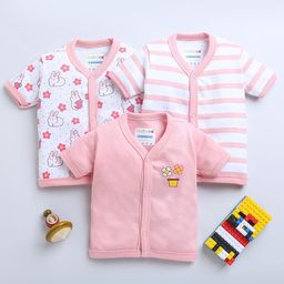 BUMZEE Infant Girls Pack Of 3 Printed Pure Cotton Jablas-Peb9007-image-99