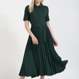 TOMMY HILFIGER Green Viscose Solid Short Sleeves Dress-picture-42