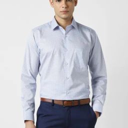 Van Heusen Blue Regular Fit Print Formal Shirt-image-38