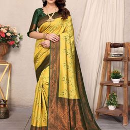 Shriyangan Floral Woven Design Zari Pure Silk Kanjeevaram Saree-image-87