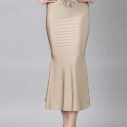 TWIN BIRDS Beige Plain Saree Shapewear-image-69