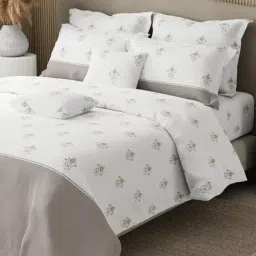 Boutique Living Royal Essence Grey & White Cotton King Bedsheet with 4 Pillow & 2 Cushion Covers-picture-38