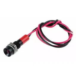 RS PRO Red Panel Mount Indicator 12V DC, Mounting Hole Size 6 mm, Termination Type Lead Wires, IP Rating IP67, Model No 7227820-31