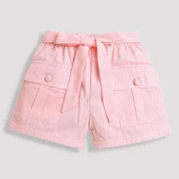 Tiny Girl Neon Orange Knittend Cotton Shorts-image-32