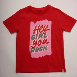 Angel & Rocket Kids Red Cotton Printed T-Shirt-image-4