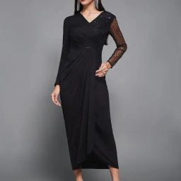 Miss Chase Black Embellished Midi Dress-image-96
