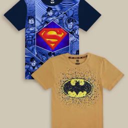 Kidsville Navy & Brown Cotton Printed T-Shirt-image-9