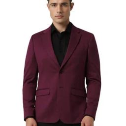 Van Heusen Maroon Slim Fit Blazer-picture-36