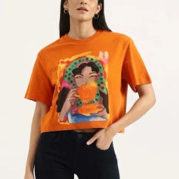 United Colors of Benetton Orange Printed T-Shirt-picture-45