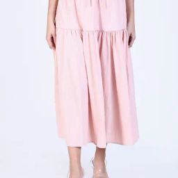 Showoff Pink Cotton Regular Fit Skirt-image-90