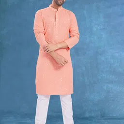 DIVISIVE Men Striped Thread Work Kurta-picture-57