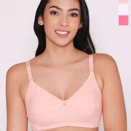 INKURV Pack Of 3 Solid Full Coverage Non Padded Everyday Bra With All Day Comfort-image-15