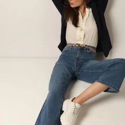 Vero Moda Blue Blended Relaxed Fit High Rise Jeans-image-39