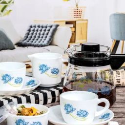 Cello Multicolor Opalware 15pcs Tea Set-44