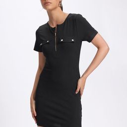 glitchez Midnight Muse Ribbed Mini Bodycon Dress-image-27