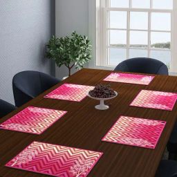 Romee Pink Cotton Geometric Table Placemats-image-74