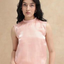 RAREISM Beige Polyester Solid Top-picture-49