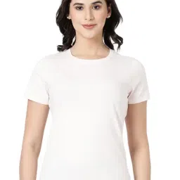BLOSSOM Women's 100% Knitted Cotton T-Shirt Featuring Round Neck, Short Sleeve Loungewear_Crew Neck Tee-picture-47