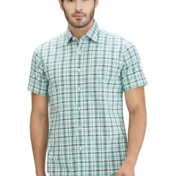 Colorplus Green Regular Fit Checks Shirt-picture-48
