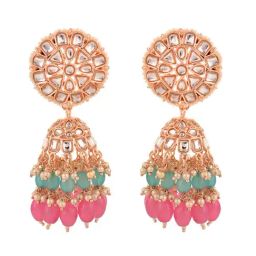 Saraf RS Jewellery Gold Statement Brass Earrings for Women-40