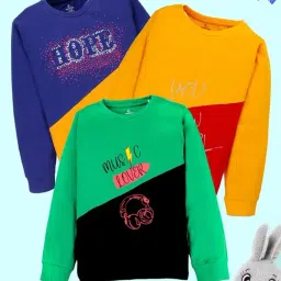 Kiddopanti Girls Multi Cotton Printed T-Shirt (Pack Of 3)-image-24