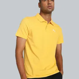 Puma Yellow Cotton Slim Fit Polo T-Shirt-image-44