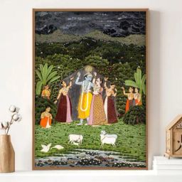 Indian Classic Art Multicolor Canvas Abstract Wall Art-11