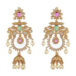Saraf RS Jewellery Gold Statement Brass Earrings for Women-18