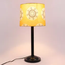 Tucasa TC-30 20 Inch Mandala Print Table Lamp with Metal Base-image-86