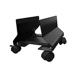 Implemental CPU Trolley with Wheels and Desk Wire Organizer Manager for Home & Office use Metal & Plastic Black & Brown (Set of 5) image 2