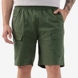 The Souled Store Green Regular Fit Cargo Shorts-image-75