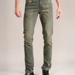 Cantabil Olive Green Regular Fit Jeans-image-29