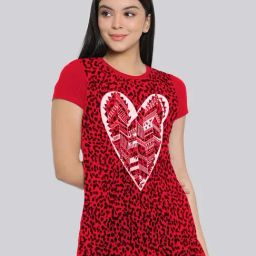Lyra Red Cotton Printed T-Shirt-image-68