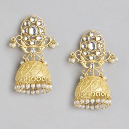Anouk Gold-Plated Beaded Dome Shaped Jhumkas-48