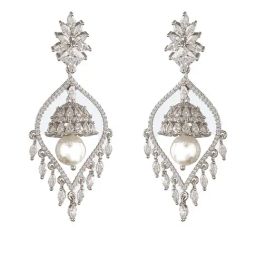 Saraf RS Jewellery Silver Statement Brass Earrings for Women-28