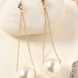 Sohi Gold Plated Party Pearls Drop Earrings-14