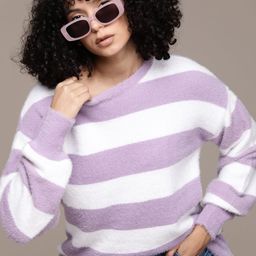 The Roadster Lifestyle Co. Striped Pullover with Fuzzy Detail-picture-26