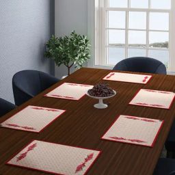 Romee Beige Cotton Geometric Table Placemats-image-25